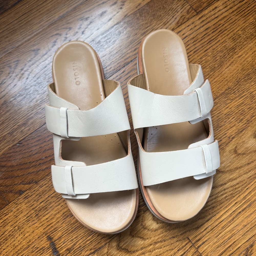 Nisolo Cream Women's Slide Sandals